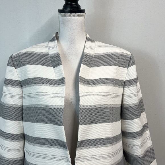 Preston & York Blazer Jacket Plus size 18 Black White Textured Striped Career - Picture 3 of 9